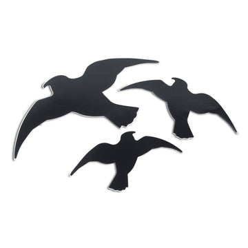Windhager Vogel-Silhouetten schwarz als Zubehör, 3 Stück für Innen & Außen