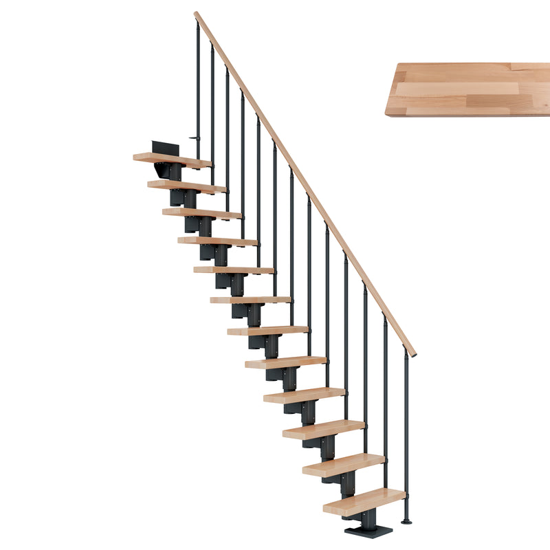 DOLLE Mittelholmtreppe Dublin 12 Stufen, Buche/anthrazit RAL 7016