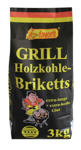 favorit Grillbriketts aus Holzkohlestaub 3 kg Packung