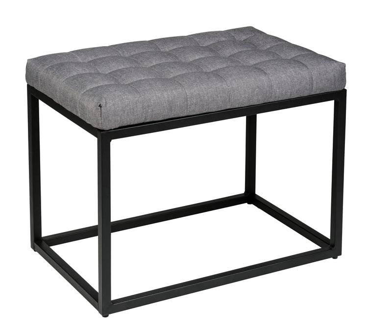 WENKO Amandola Bank mit Polster aus Metall, schwarz/grau (60 x 45 cm)