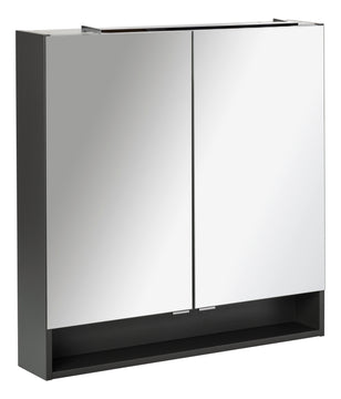 FACKELMANN Spiegelschrank LUNA anthrazit mit 2 Türen LED 80x80x15,5 cm
