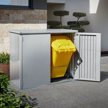 Biohort Mülltonnenbox Alex Duo Silber-metallic
