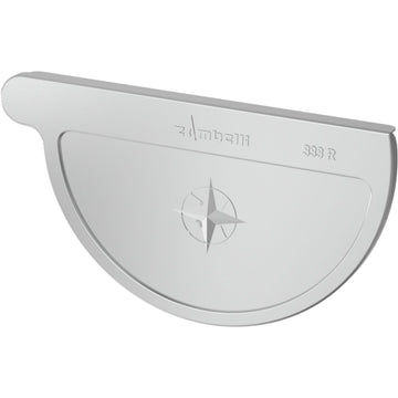 Zambelli ZN Rinnenendboden rechts halbrund, mittelgrau, walzblank, 333 mm