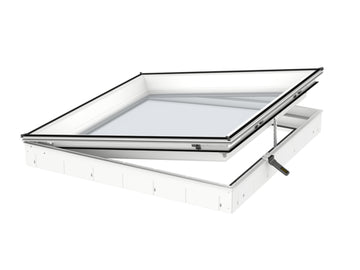VELUX Flachdachfenster CVU mit Elektro, 3-fach Verglasung Kunststoff 120x120