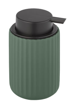 WENKO Belluno Seifenspender Keramik grün mattiert, stehend mit Soft-Touch 300 ml