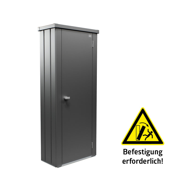 Biohort Terrassenschrank Julia S HIGH (77,7 × 40,9 × 180,9 cm) Dunkelgrau-metallic