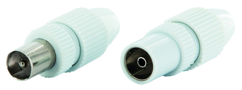SCHWAIGER Koax-Stecker/Buchse quickFIX IEC-Set weiß