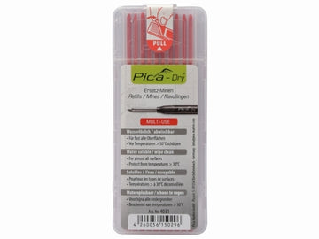 Pica-DRY Ersatzminen rot, 10 Stück, wasserlöslich angespitzt