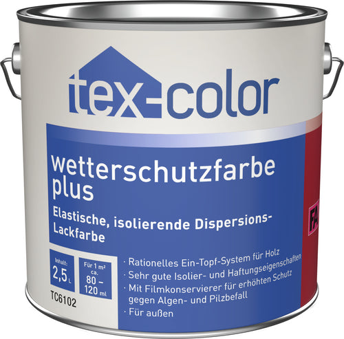 Tex-Color Wetterschutzfarbe plus 414 weiß, wasserbasiert