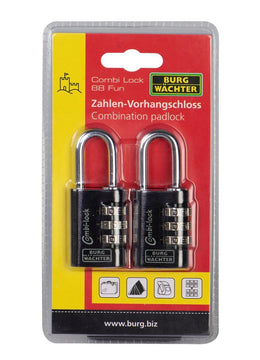 Burg-Wächter DUO 88 30 Vorhang-Zahlenschloss schwarz/silber (2 Stück)