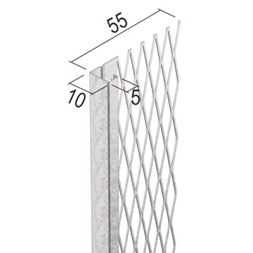 PROTEKTORWERK PRO1231 Abschlussprofil Innenputz 10 mm, verzinkter Stahl, 2,5 m