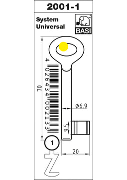 BASI Universal Buntbart-Rohling aus Metall (Rohling)