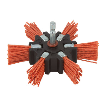 Wolfcraft Nylon-Schleifbürste Fächerbürste, 100 mm Durchmesser