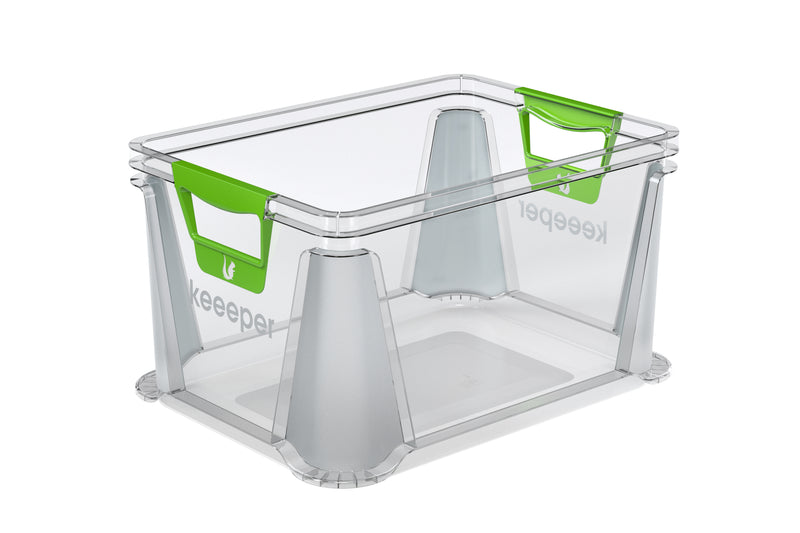 KEEEPER Euro-Box LUIS 20 L transparent mit Softgriffen, 39×29×22 cm