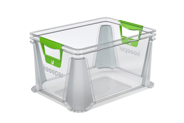 KEEEPER Euro-Box LUIS 20 L transparent mit Softgriffen, 39×29×22 cm