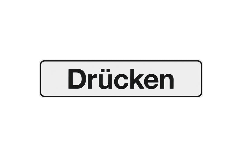 Conmetall Meister Hinweisschild Drücken, weißes PVC, selbstklebend
