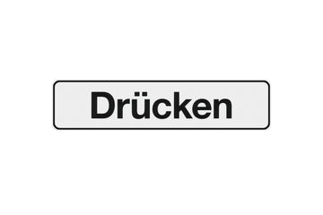Conmetall Meister Hinweisschild Drücken, weißes PVC, selbstklebend