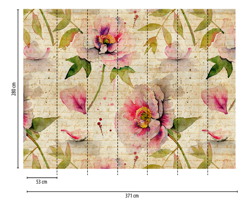 A.S. Creation THE WALL Fototapete 7er Panel Vlies Floral bunt 53 cm Breite