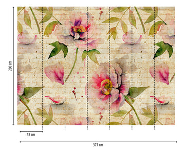 A.S. Creation THE WALL Fototapete 7er Panel Vlies Floral bunt 53 cm Breite