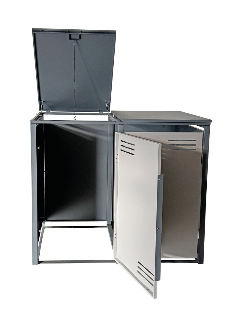 Growi Mülltonnenbox Erweiterung 240 l, Stahl, 1200x640x800 mm
