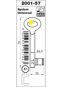 BASI Universal Buntbart-Rohling aus Metall (Rohling)