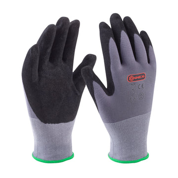 CONNEX Universal-Handschuh grau, Größe 8, Montagehandschuh mit Nitril- und PU-Beschichtung