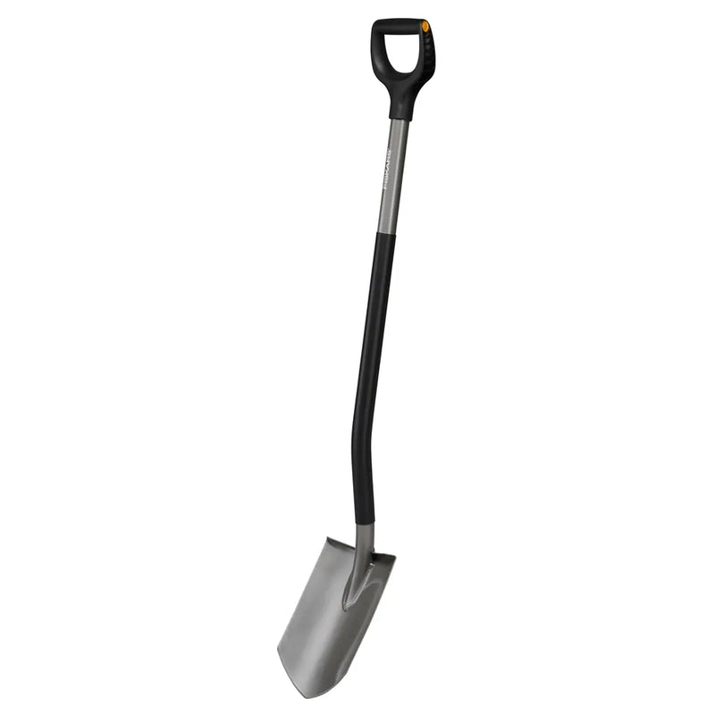 Fiskars Ergonomic Spaten spitz, schwarz/silber – 124,9 cm
