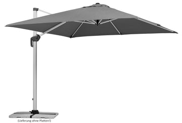 Schneider Schirme Monaco Ampelschirm quadratisch, Granitgrau/Silbergrau, 300x300/8