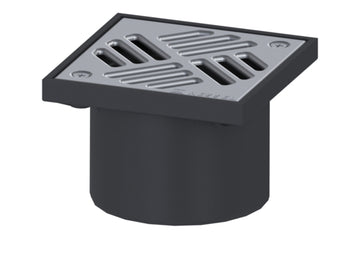 Kessel Aufsatzstück DN 125 150x150 mm aus Kunststoff/Edelstahl (System 125)