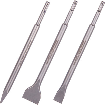 Wolfcraft Meißelset SDS-plus, 3-teilig (Spitz-, Flach- und Spatmeißel)