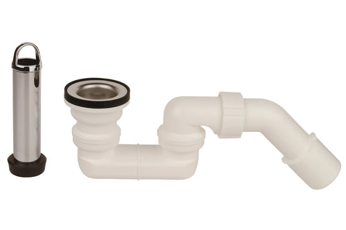 Schütte Standrohrventil 1 1/2" mit Siphon für Duschwanne, 40/50 mm Wandanschluss