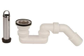 Schütte Standrohrventil 1 1/2" mit Siphon für Duschwanne, 40/50 mm Wandanschluss