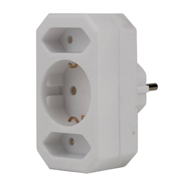 UNITEC Eurosteckdose Standard, weiß, 1x Schuko auf 2x Euro/Schuko
