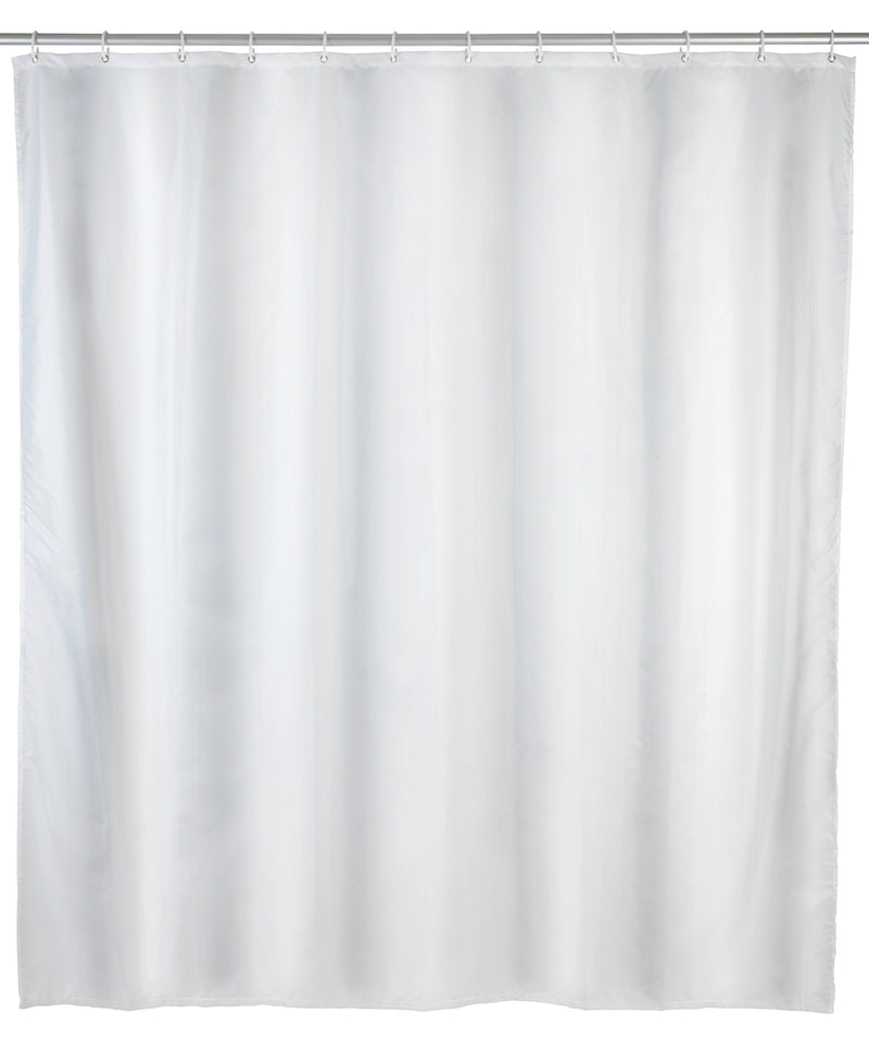 WENKO Anti-Schimmel White Duschvorhang, weiß aus 100% Polyester