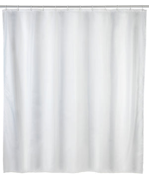 WENKO Uni Duschvorhang weiß aus, 200 cm