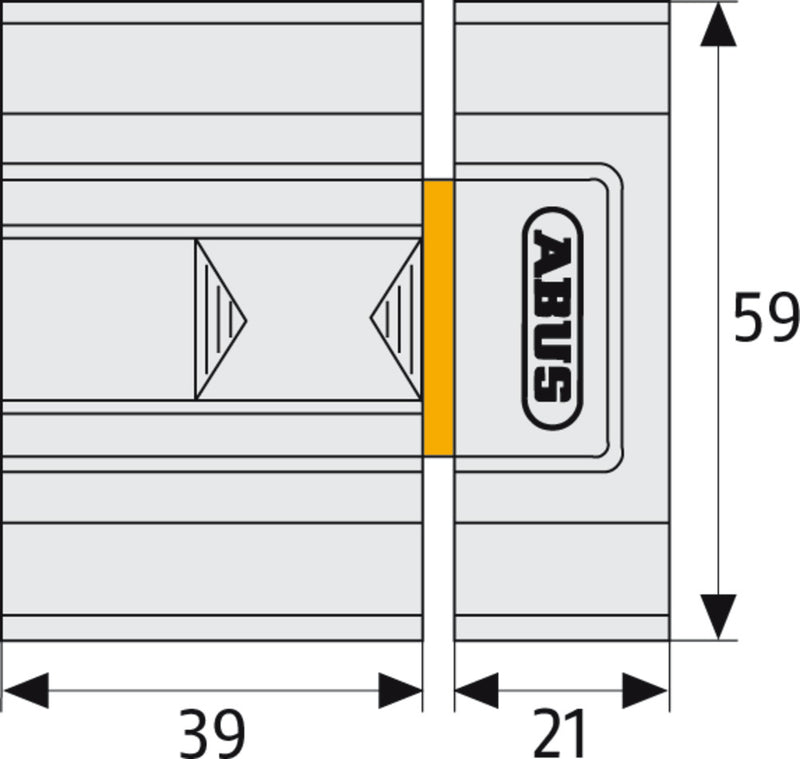 ABUS Schieberiegel SR30 W CL/DFNLI Zusatzschloss, weiß