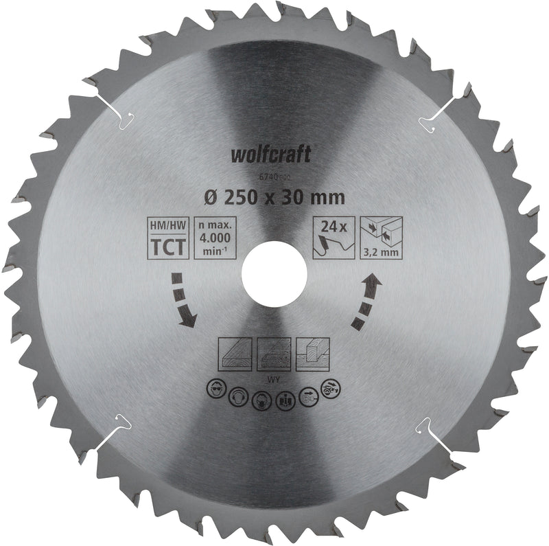 Wolfcraft Tischkreissägeblatt HM Zähne