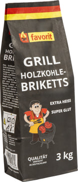 favorit Grillbriketts aus Holzkohlestaub 3 kg Packung