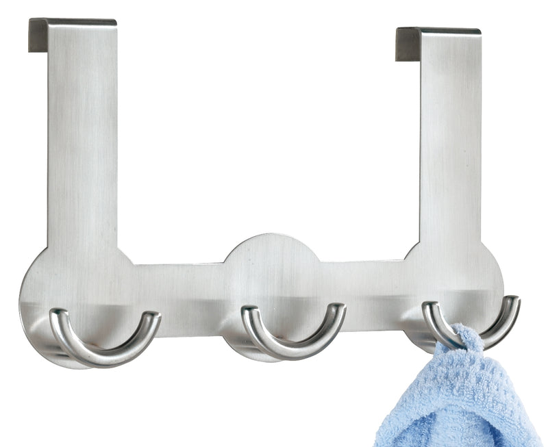 WENKO Rondo Türgarderobe aus mattem Edelstahl, 225 x 140 x 45 mm