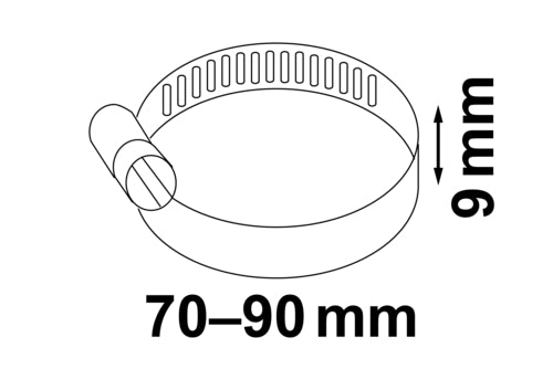 Schütte Schlauchklemme, 9 mm Bandbreite Edelstahl