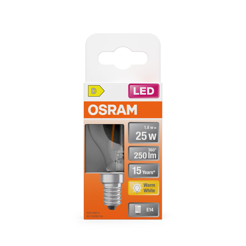 LEDVANCE CLA Leuchtmittel LED Cla P25 E14 1,8W klar warmweiß
