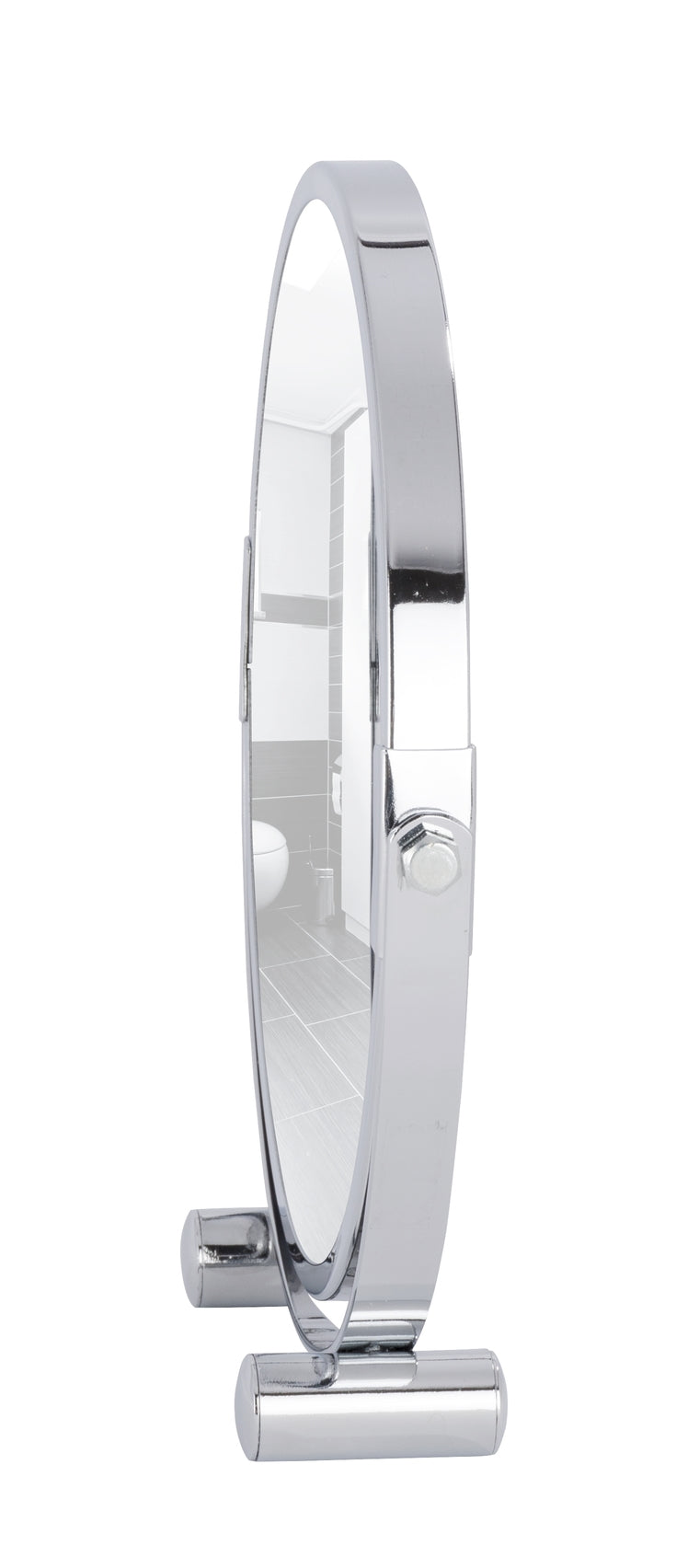 WENKO Mera Kosmetikspiegel silber rund, Standspiegel Ø 17 cm