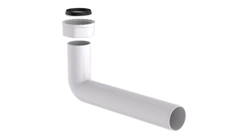 Schütte Abgangsbogen KST 1 1/2" IG, 235 mm x 40 mm, weiß