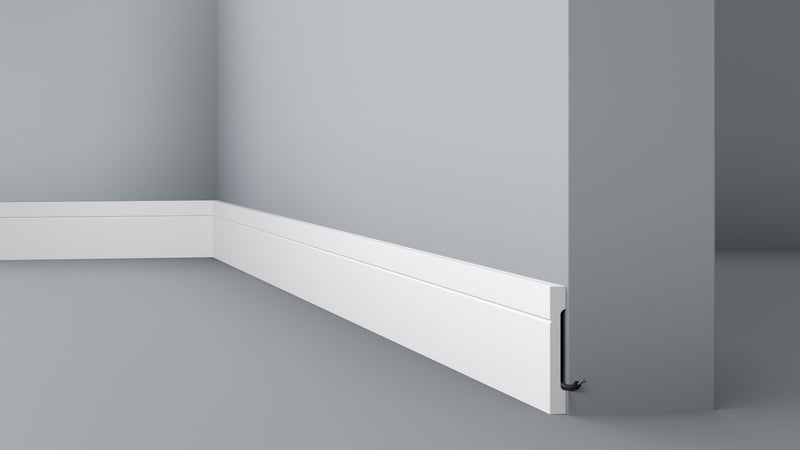 NMC Fußleiste HDP Decoflair C12, weiß, Kunststoff, 2 m Länge (110x15 mm)
