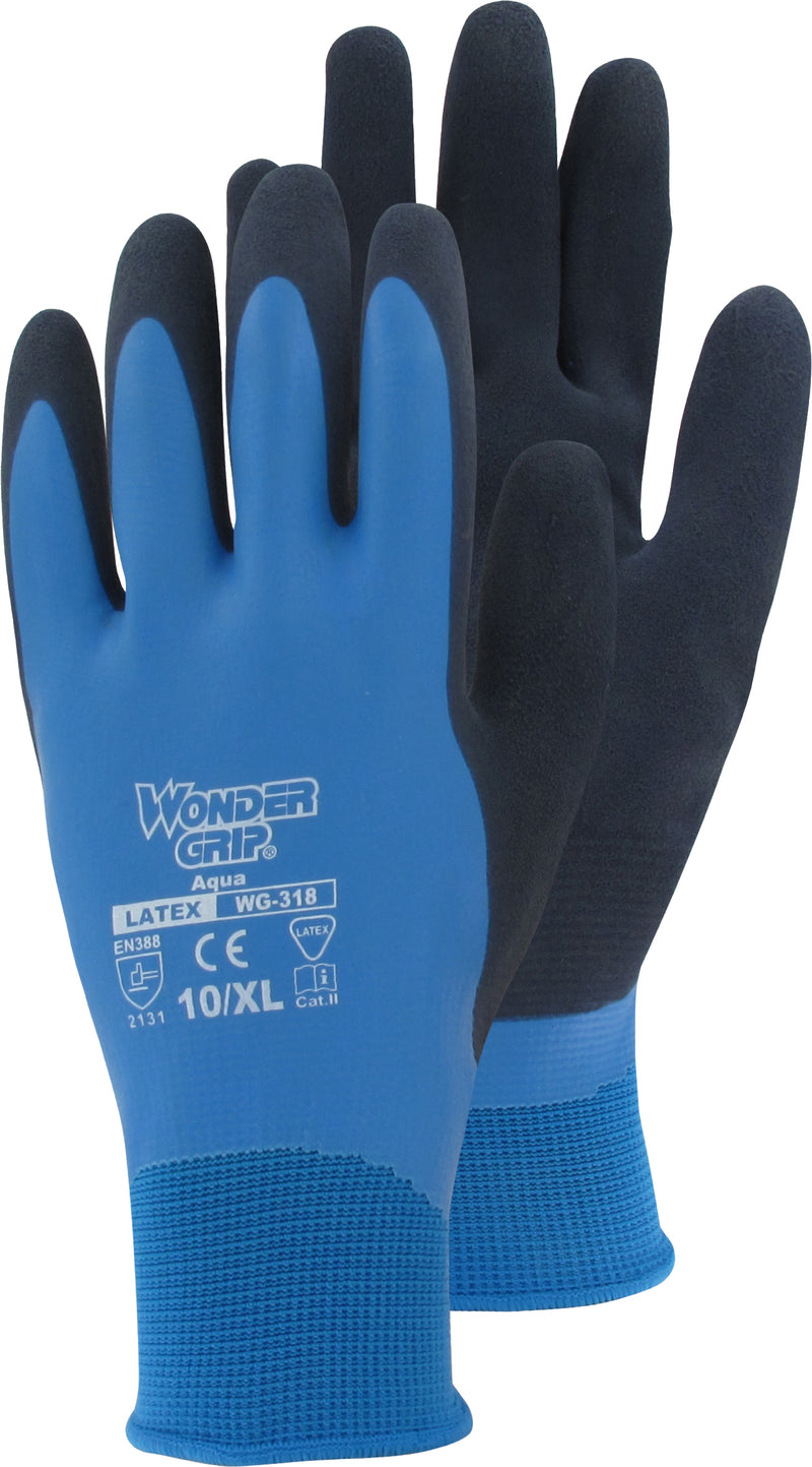 TRIUSO Wonder-Grip Poseidon Handschuh Größe, blau, Nylon, 2-fach latexbeschichtet