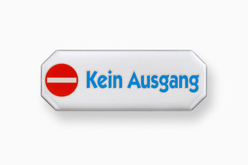 CONMETALL 3D Hinweisschild ohne Ausgang, 107 x 40 mm