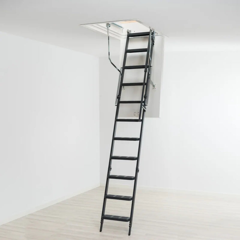 DOLLE clickFIX comfort 3-teilig Bodentreppe, Stahlgeländer, bis 264 cm lichte Höhe