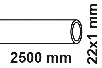 Schütte Kupferrohr Stange blank, 1 mm, 2,5 m