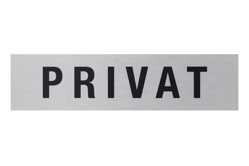 Conmetall Meister Hinweisschild „Privat“ silber, Alu/Edelstahl-Optik