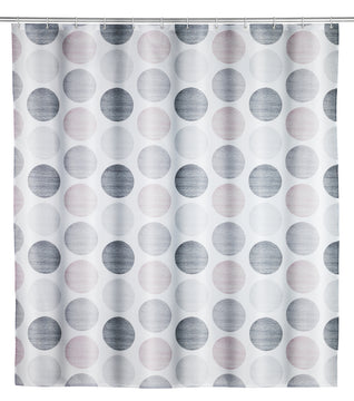 WENKO Pastell Dots Duschvorhang aus recyceltem Polyester, mehrfarbig